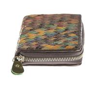 Generico Cartera de mujer de piel auténtica trenzada, diseño multicolor, hecha a mano, multicolor, zip 20 cm, Trenzado
