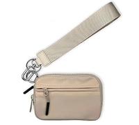Genérico Cartera de Nailon Impermeable de Pulsera para Mujer, Tarjetero con Cremallera y Ventana para DNI (Camel)