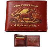 Genérico Cartera del Año del Caballo 2026 - Un Símbolo de Fuerza y Nuevos Comienzos, Elegante Monedero del Zodiaco con Símbolo de Caballo para Hombres y Mujeres, Regalo Festivo