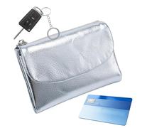 Genérico cartera para mujer, pequeño tarjetero con bolsillos con cremallera, tarjetero portátil regalo para hermana amiga familia, esposa, novia, hija madre, plata, Se référer au descriptif