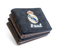 Genérico Cartera Personalizada con Escudo de fútbol y Nombre | Cuero sintético Premium