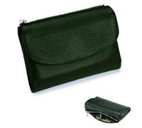 Genérico Cartera Unisex De Piel De Guijarro,PequeñA Carteras Compacta De Bolsillo Plegable,Monedero Corto De Piel AutéNtica con Tarjetero,Monedero Y Compartimentos For Billetes (3)