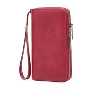 Genérico Carteras De Mujer Grandes - Cartera Vertical Coreana con RFID para Hombre y Mujer Diseño Billetera Corta de Doble Suelta Color Sólido y Función de Identificación por