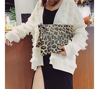 Genérico Carteras para Hombre Piel - Carteira Homem Retro Handle Women Messenger Leopard Bolsa de Hombro Bolsa para el Hombro (Yellow 34X1X24cm)