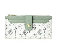 Generico Carteras para mujer | Bolso vegano floral fino y ala,Bolsillo monedero con cremallera de piel para mujer - para viajeros trabajando compras citas gimnasio playa, Verde, riferimento alla