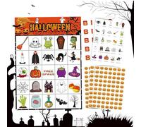 Genérico Cartones De Bingo De Halloween para Adultos - Actividades Escolares De Bingo | Accesorios Interactivos para Fiestas Y Juegos De Mesa Familiar Grupos Grandes