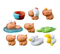 Genérico Cartoon Animal Figures - Miniature Capybara Figurines | 10pcs Resin Capybara Park Mini Figures Set, Cute Capybaras Photography Props, Mini Statues For Kids, Adults & Capybaras Lovers