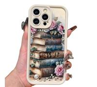 Genérico Cartoon Bookshelf Pattern TPU Phone Case for iPhone 16 15 14 13 12 11 Pro MAX Plus, 2025 Cartoon Bookshelf Pattern Phone Case, Shockproof Silicone Protective Cover (#A-White,14)