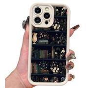 Genérico Cartoon Bookshelf Pattern TPU Phone Case for iPhone 16 15 14 13 12 11 Pro MAX Plus, 2025 Cartoon Bookshelf Pattern Phone Case, Shockproof Silicone Protective Cover (#B-White,13)