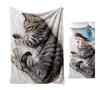 Genérico Cartoon Cat Design Blanket | Soft Warm Flannel Throw For Autumn Winter | Nap Bedding For Home Bedroom Dorm Office | Multi-Purpose Travel Camping All-Season Gift Cover