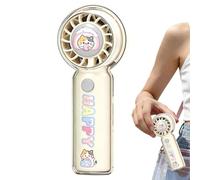 Genérico Cartoon Cute Transparent Handheld Fan - Three Speed Settings USB Rechargeable Built-In Battery | Adorable Mini Fan Gift For Students | HandheldFan For Beach Vacation Travel And Home