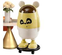 Genérico Cartoon Kitchen Trash Can, 24.6 Inch Waste Basket with Wheels, Tall Bin with Lid Build, Funny Decorative Trash Can, Sanitation Tool with Whimsical Style, Decor for Home and Dorm