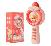 Genérico Cartoon Microphone, Handheld Singing Microphone, Cute Portable Mic for Kids, 3.94x2.91x8.66inches Home Karaoke and Recording Toy, Ideal for Children Aged 3-12