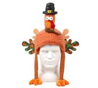 Genérico Cartoon Turkey Plush Hat, Thanksgiving Costume Hat & Turkey Long Legs Headwear, Fun Holiday Decoration for Family Parties, Festive Gatherings, Holiday Events, and Thanksgiving Fun