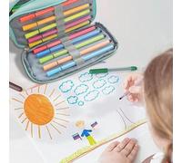 Genérico Cartuchera para Lápices - Contenedor De Doble Capa con Asa De Transporte - Estuche Escolar de Tela Oxford,para Niños Adolescentes Chicos Mujeres Hombres Escuela Universidad Aula