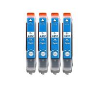 Genérico Cartucho de Tinta 24XL 24 para T2431 T2432 XP-55 XP-750 XP-760 | Juego de cartuchos 24 y 24XL, tinta dye, 13 ml por cartucho(4PCS Cyan)