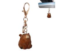Genérico Carved Bear Keychain - Handcrafted Wooden Animal Charm for Keys Bags | Rustic Bear Pendant, Sturdy Ring Attachment, Travel Friendly Souvenir, Outdoor and Gift Accessory 3.94x1.18 in