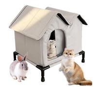 Generico Casa de gatos al aire libre - plegable, resistente al agua para invierno, resistente al agua, cama para gatos con suelo estriado | Para patio, jardín, porche, patio, lawn, gatos, Stray Cats