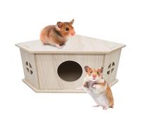 Genérico Casa Hámster - 25 Cm Refugio De Madera, Hábitat Deluxe Juego | Pequeño Animal | Accesorio Natural para Cobayas Gerbos Hámster Sirio Enano Y Roedores Nidificación Centro De Actividad Equipo