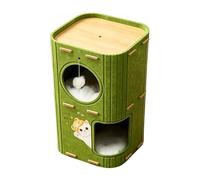 Genérico Casa para Gatos En Interiores: Cueva Plegable De Doble Capa, Suave para Gatos con Pelota De Peluche, Cama para Mascotas Cerrada Y Cálida para Que Los Descansen Y Jueguen | Refugio para Ga