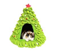 Genérico Casa para Gatos | Suave De Punto con Diseño De Árbol - Cama Cálida para Gatos De Árbol De Navidad | Destinado A Cachorros Mascotas Pequeñas Exterior Hogar Invierno para Dormir