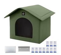 Genérico Casa refrescante Gato - 32x32x25 cm cachorrera | Albergue portátil Aislado con Bolsas absorbentes y Paquete Hielo, para Mascotas, Perritos, Interior o Exterior