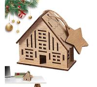 Genérico Casas de Aldea de Navidad | Ornamento Iluminado por el Pueblo navideño de Madera, Desktop de decoración Home Holding Holiday for Stfel Storefront Window Apartment