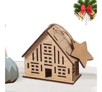 Genérico Casas de aldeas de Vacaciones - Casas de Pueblo de Navidad iluminadas de Madera - Construcción Coleccionable Decoración del hogar para la Fiesta de Apartamentos de Fiesta de Invierno Ventana