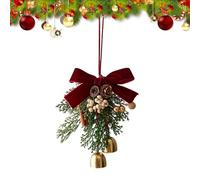 Genérico Cascabeles Navideños para La Puerta | Decoraciones Festivas para Invierno Y Fiestas - Lazos para Corona De Navidad con Cascabeles Y Piñas - para Entrada Porche Pared Ventana Chimenea Árbol