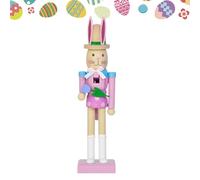 Genérico Cascanueces De Conejo De Pascua 2025 | 25 Cm Figura Decorativa De Conejos para Decorar La Mesa | Cascanueces De Conejo De Madera Grande | para Chimenea, Escaleras, Patio, Balcón O Hogar