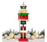 Generico Cascanueces de madera - Figura de colección navideña de 38 cm, decoración para el hogar, expositor de mesa festivo, estructura y resistente | Encantadora figura con estilo Dec