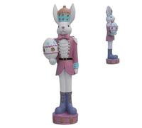 Genérico Cascanueces de Pascua en forma de conejo, figura de resina colorida tradicional - Figura de mesa de conejos soldados para decoración de primavera en abrigo de chimenea o en la