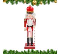 Genérico Cascanueces Navideño, Figura Coleccionable De Soldado Nutcracker De 38 Cm En Madera, Decoración Navideña Tradicional para Estantes De Salón Dormitorio Mesa De Cena