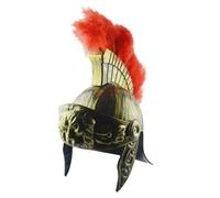 Genérico Cascos Romanos - Penacho De Plumas Rojas, Sombrero De Gladiador Griego, Sombrero De Espartano, Traje De Guerrero De La Legión, Pieza Medieval Antigua Retro Del Rey León/Equipo De Protección