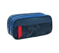 Genérico Case De Lápiz De Tela De Oxford con Compartimentos, Bolsa De Lápiz De Doble Capa Portátil con Cremallera, Bolsa De Almacenamiento De Papelería De Gran Capacidad para Niños