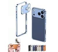 Genérico Case Ultra-Thin Metal Frame Heat Dissipation Cases with Lens Protector, Detachable Metal Lens Cover for iPhone 17/16/15/14 (Blue,16plus)