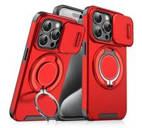 Genérico Case with Slide Camera Cover & Rotatable Ring Kickstand,Grade Shockproof Protective Cases, Magnetic Stand Phone Case for iPhone 11/12/13/14/15/16/17 Series
