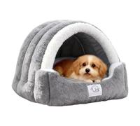 Generico Caseta para gatos | Caseta suave de peluche calmante con cortina para mimar a los animales domésticos, cerrada para gatos, para la habitación, el exterior, el patio, el balcón, la casa y el