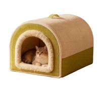 Generico Caseta para gatos de interior - Lavable cálido peluche encerrado - Caseta de invierno para gatos y perros, para cachorros de gato y perros, razas pequeñas y medianas, jugar y descansar