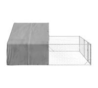 Genérico Caseta Perros Exterior con Corral 5x3x1,9 m Acero galvanizado,Producto para Mascotas y Animales,Productos para Mascotas,Productos para Perros,Casetas para perros-3329243