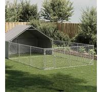 Genérico Caseta Perros Exterior con Corral 7x3x1,9 m Acero galvanizado,Producto para Mascotas y Animales,Productos para Mascotas,Productos para Perros,Casetas para perros-3329244