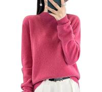 Genérico Cashmere Sweaters for Women, Cashmere Sweater, Turtleneck Sweater Women's Seamless Knit Long Sleeve Soft Pullover (Cranberry,S)