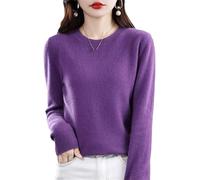 Genérico Cashmere Sweaters for Women, Cashmere Sweater, Turtleneck Sweater Women's Seamless Knit Long Sleeve Soft Pullover (Deep Purple,M)