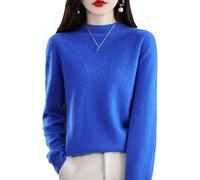 Genérico Cashmere Sweaters for Women, Cashmere Sweater, Turtleneck Sweater Women's Seamless Knit Long Sleeve Soft Pullover (Dark Blue,XL)