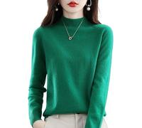 Genérico Cashmere Sweaters for Women, Cashmere Sweater, Turtleneck Sweater Women's Seamless Knit Long Sleeve Soft Pullover (Green,S)