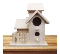 Generico Casitas para los sin pintar - para bricolaje de madera, cabaña estilo granja, casa de madera natural para niños | Divertida actividad artesanal de pintura y casa para u