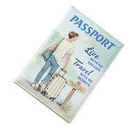 Genérico caso de pasaporte, titular del pasaporte - Portatarjetas de cartera de viaje - Tarjeta de crédito impermeable Junta de pases Accesorios para estudiar en el extranjero Parejas de viaje, azul