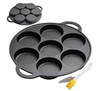 Genérico Cast Iron Pancake Pan, Nonstick Cast Iron Egg Frying Pan, Nonstick Cooking Tool, for BBQ, Breakfast, Camping, Crepe, Steak, Pizza, Campfire, Egg, Grilling, Frying, Baking, Outdoor