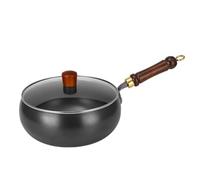 Genérico Cast Iron Skillet - Japanese Hand-Forged Uncoated Pan, 24cm(9.4in) Multi-purpose Frying Pan with Glass Lid, Fit Gas & Induction Cooktops (Glass Lid,28cm/11in)