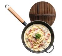 Genérico Cast Iron Skillet With Lid, Removable Handle Stock Pot For Cooking